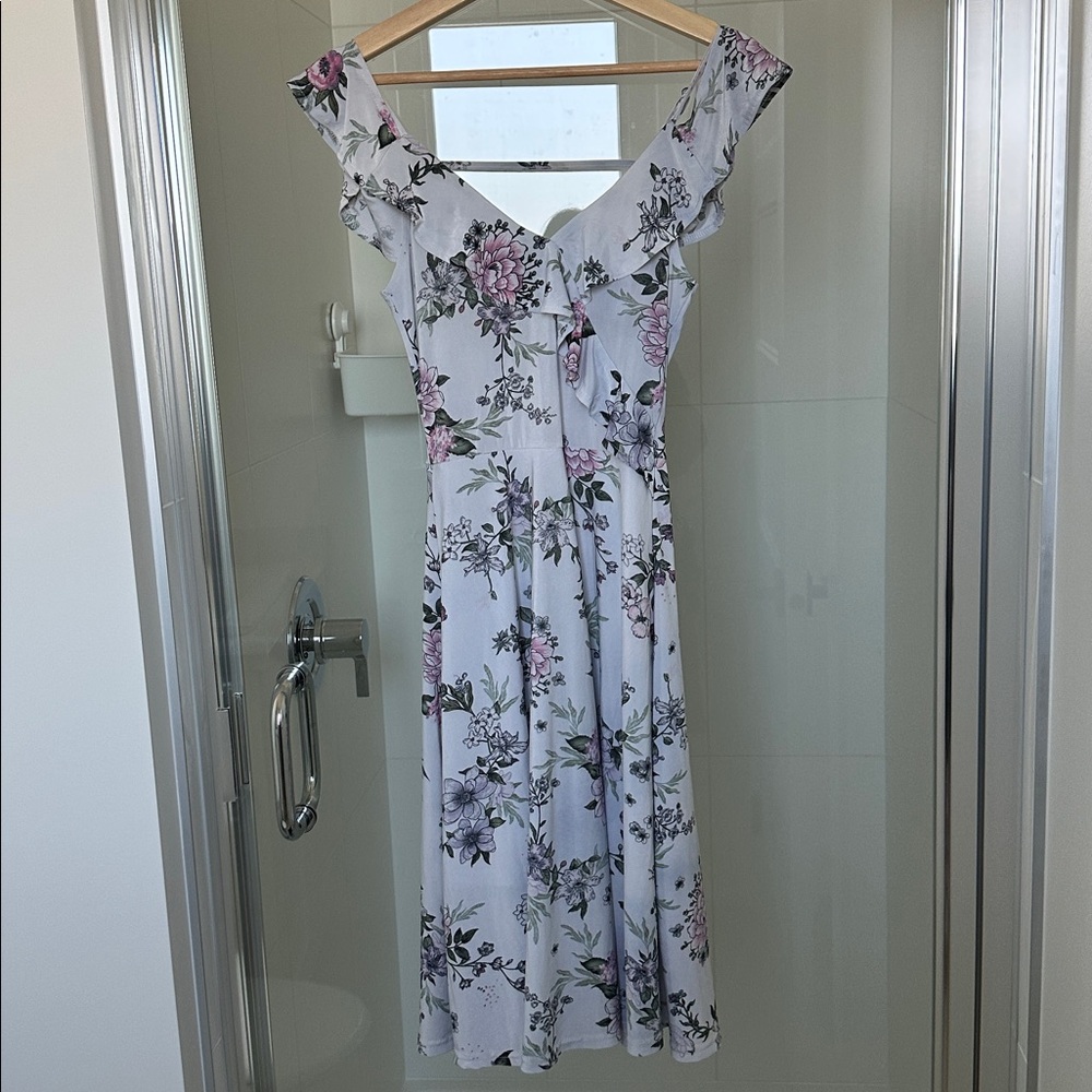 Urban Behavior Floral Dress - White and Purple